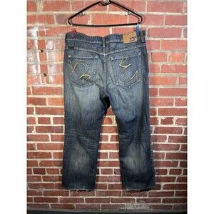 Vintage Y2k Marc Ecko Cut-Sew Jeans Boot Cut Embroidered 38x32 (Real 39x32)